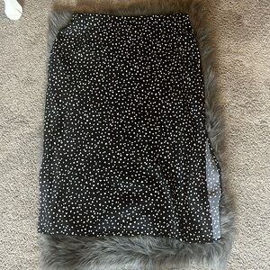 Black and white heart satin skirt